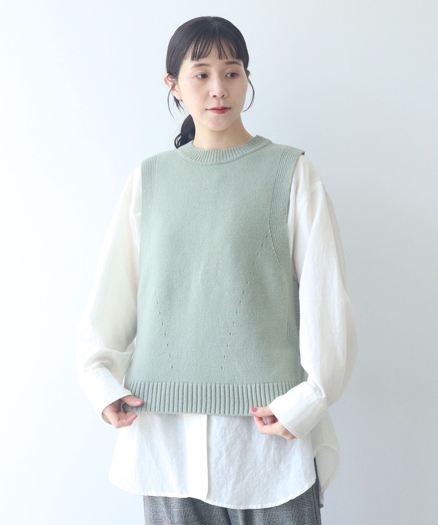 AMBIDEX Store ○NEW ENGLAND ニットベスト(F グレー): yuni