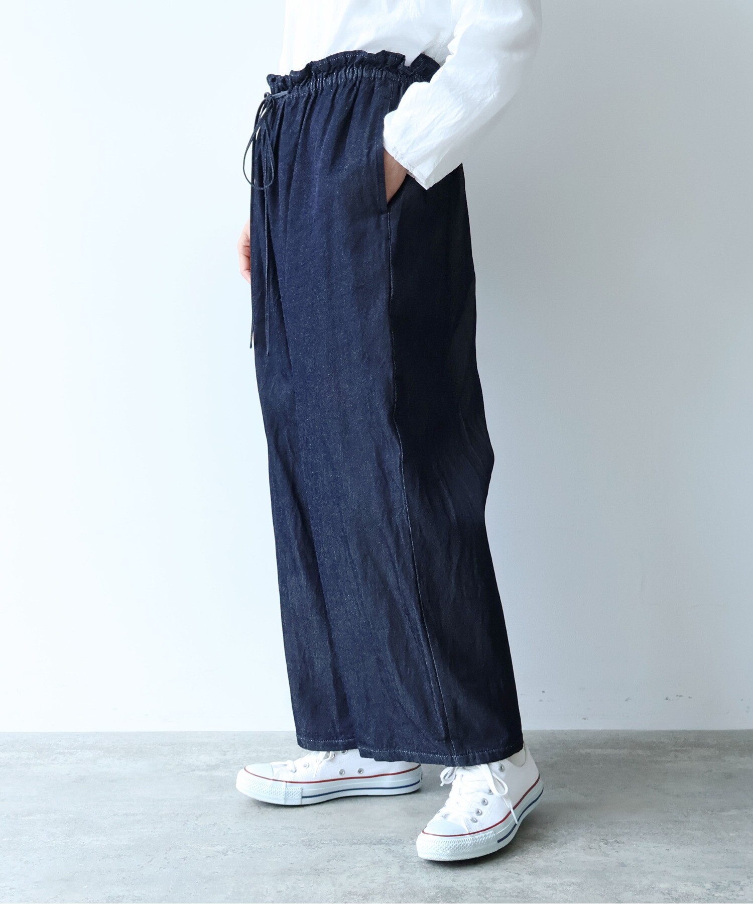 AMBIDEX Store R/C soft denim cocoon drawstrings パンツ(F