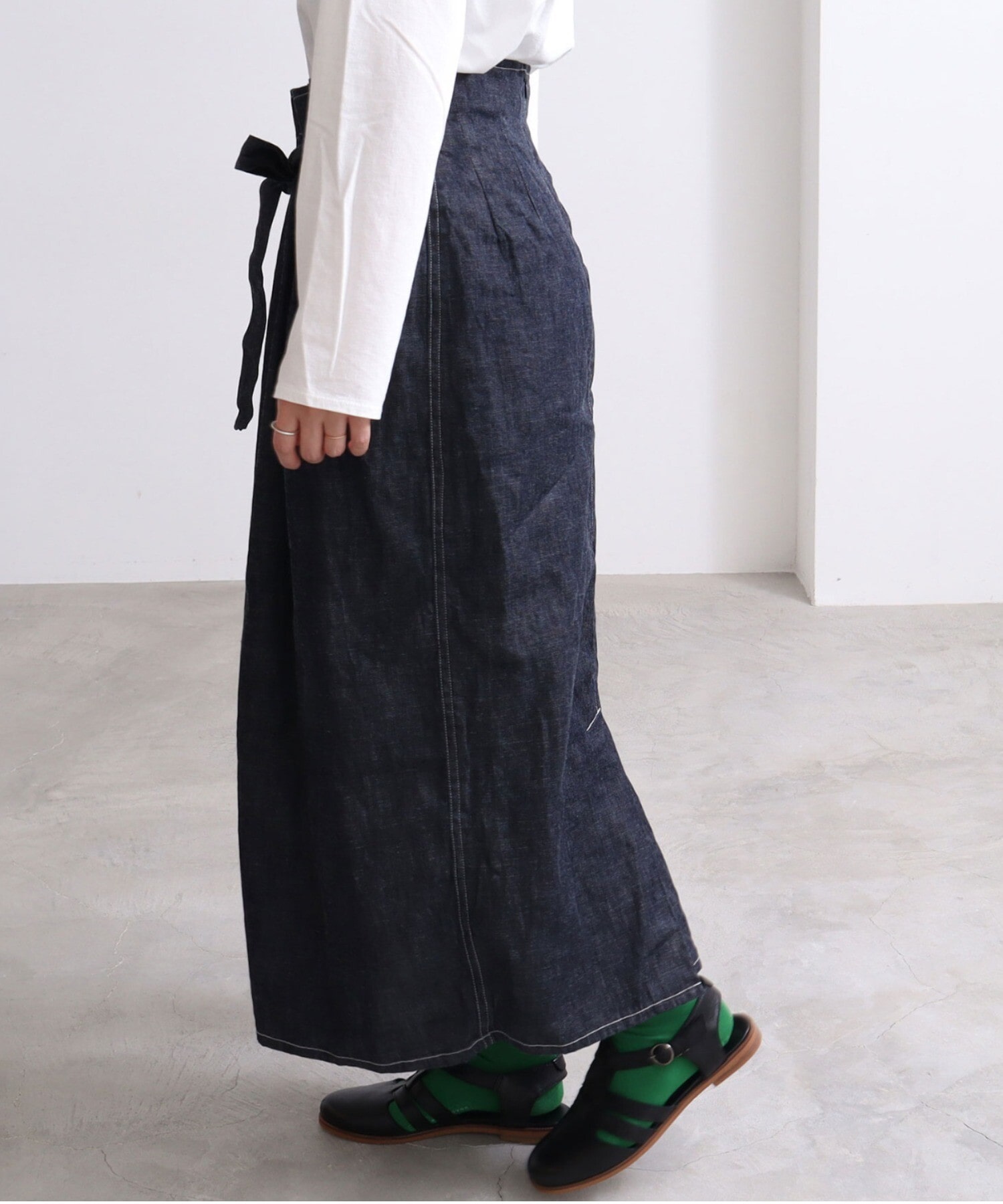 AMBIDEX Store △Cotton denim drawstrings スカート(F コン): yuni