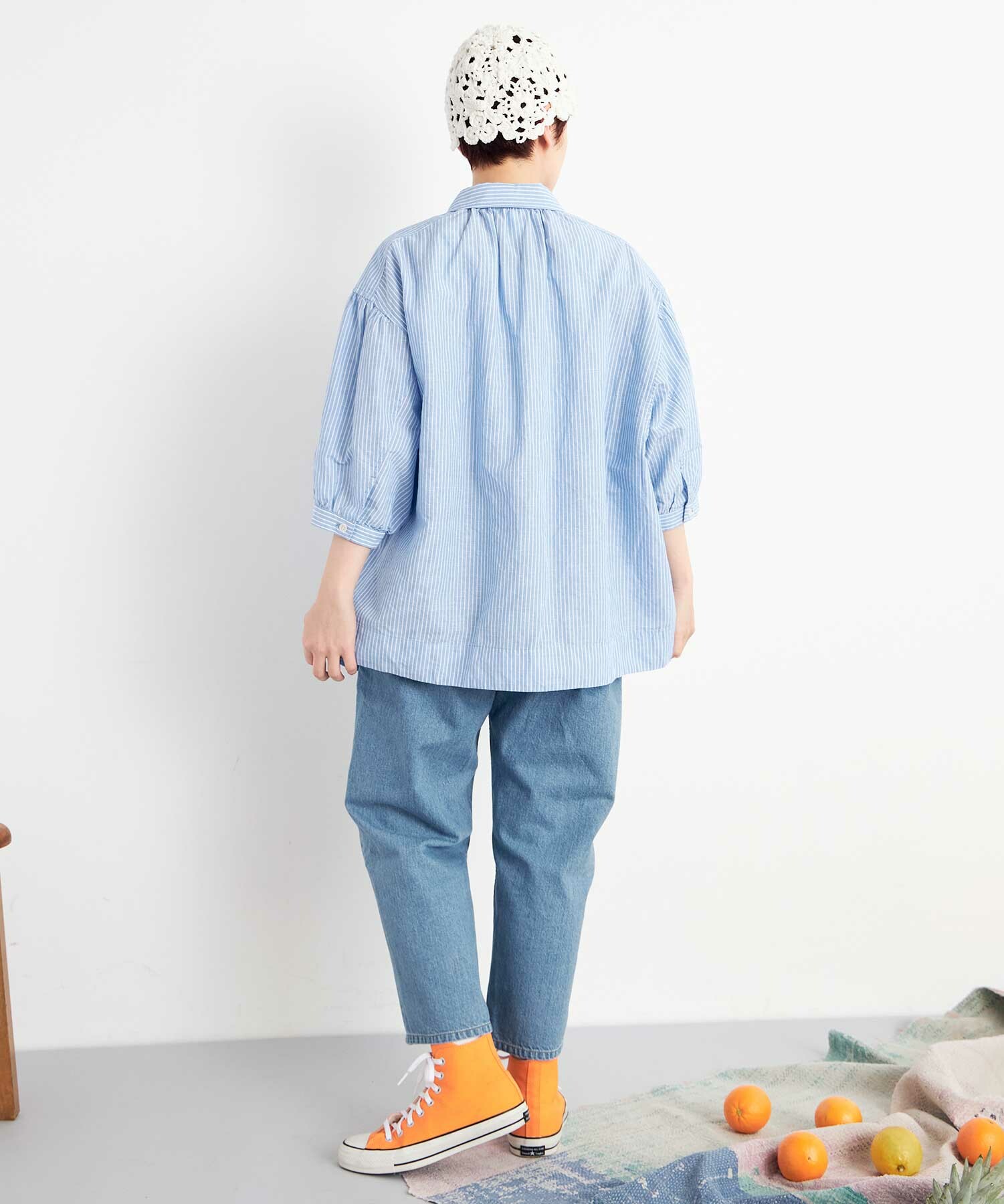sisam｜OCカゼノティアードブラウス【オーガニックコットン