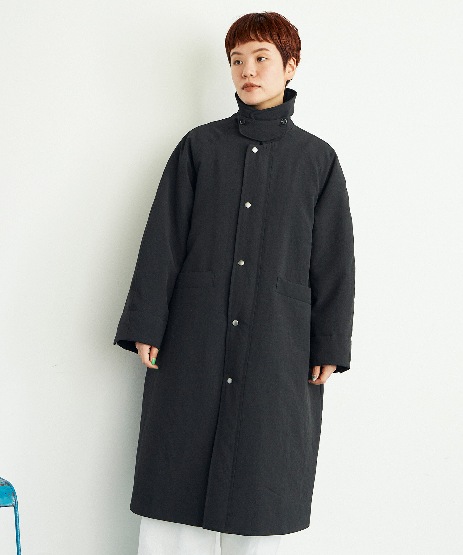 AMBIDEX Store ○LIGHT DICROS AIRO ステンカラーコート(F BLACK