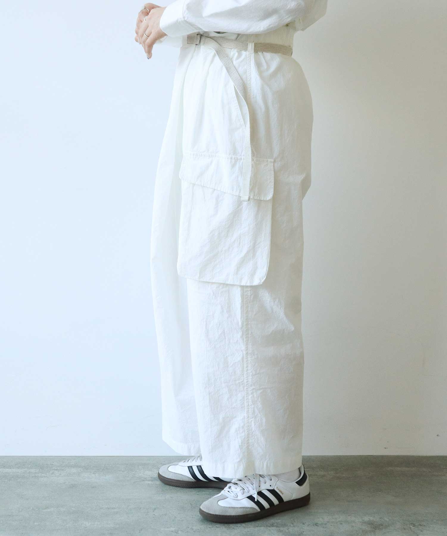 AMBIDEX Store △○ORGANIC LIP-STOP RAP パンツ(F WHITE): FLAT