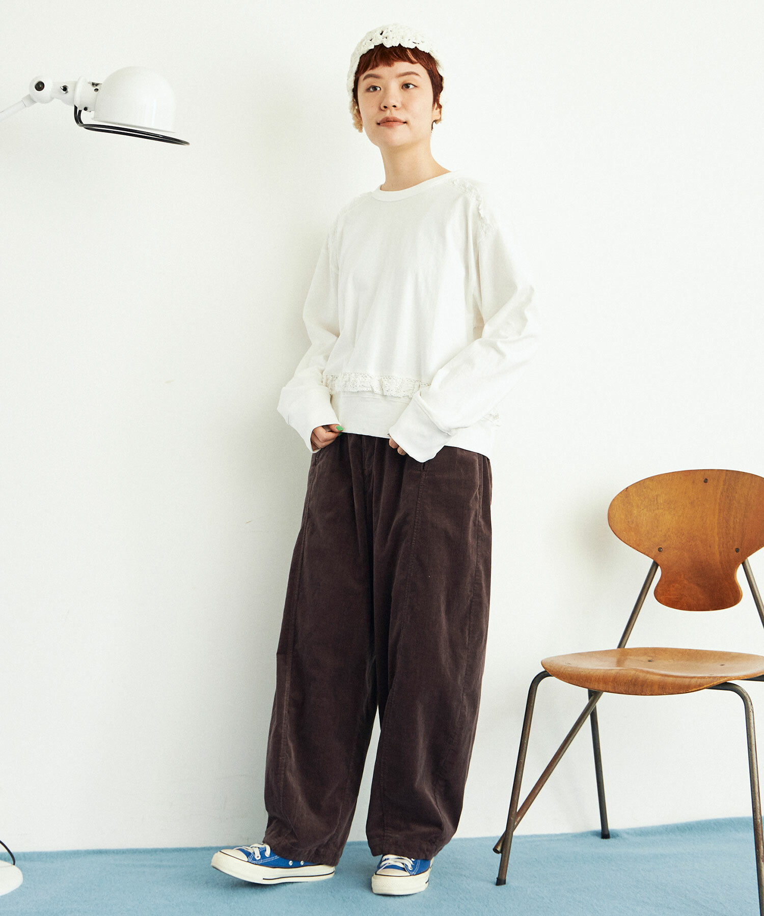 AMBIDEX Store ○スラブ別珍 製品染 CURVE パンツ(F CHARCOAL): buoybuoy