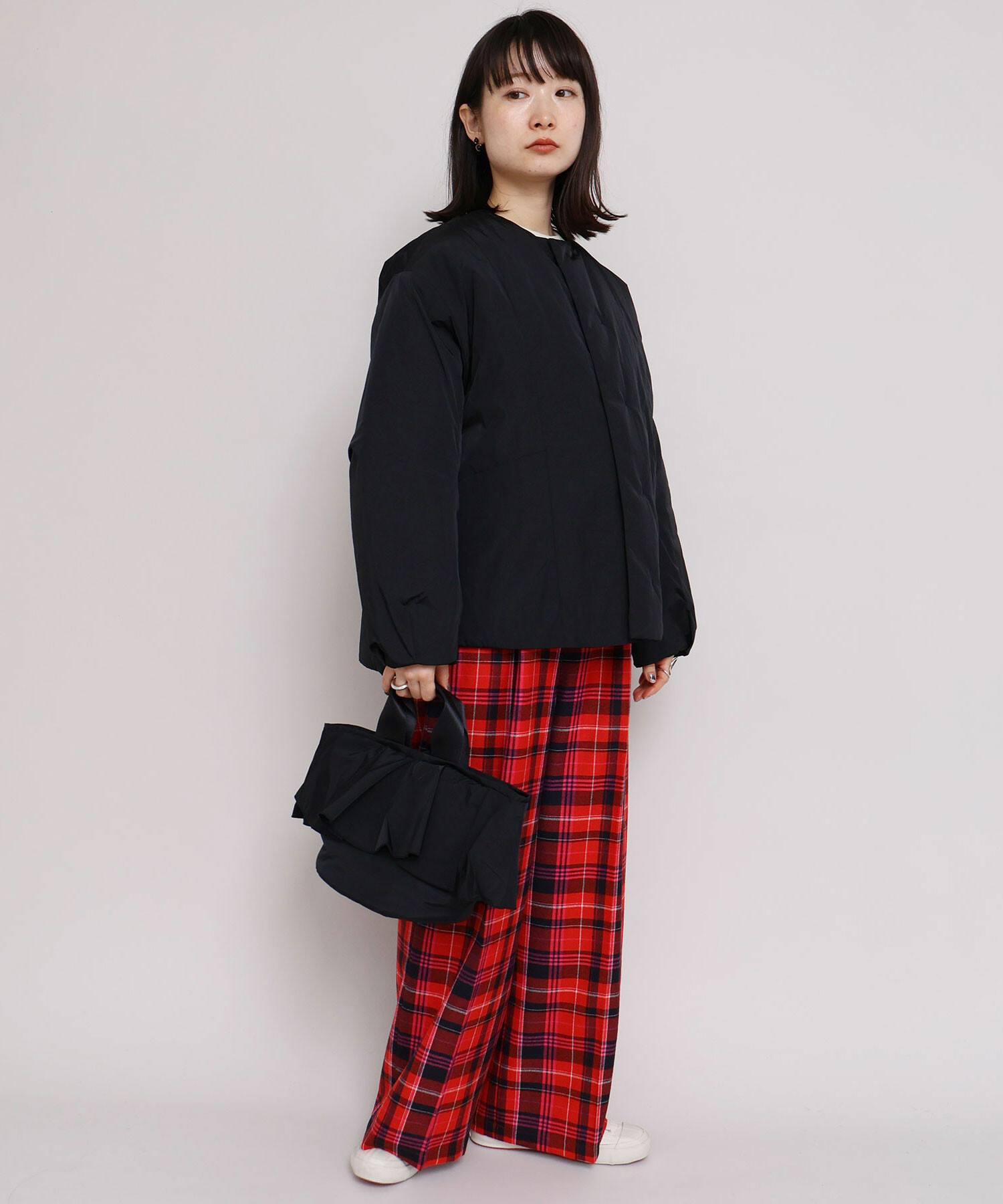 AMBIDEX Store 〇ナイロンタフタ流し染め ラッフルフリル バッグ(F