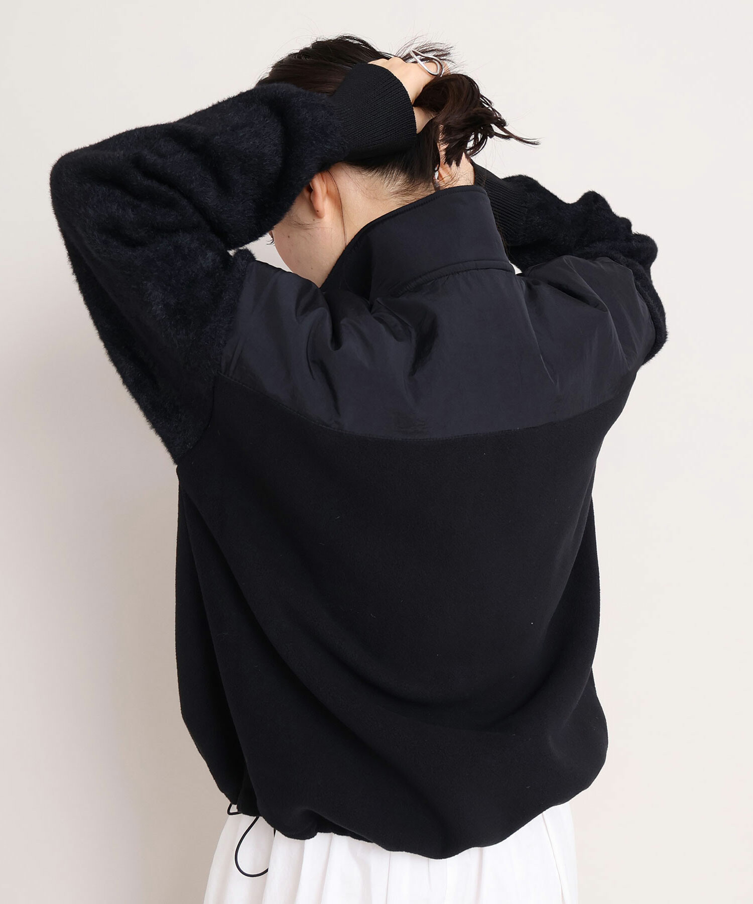 AMBIDEX Store フリースドッキング スタンドカラー ブルゾン(F クロ): iki