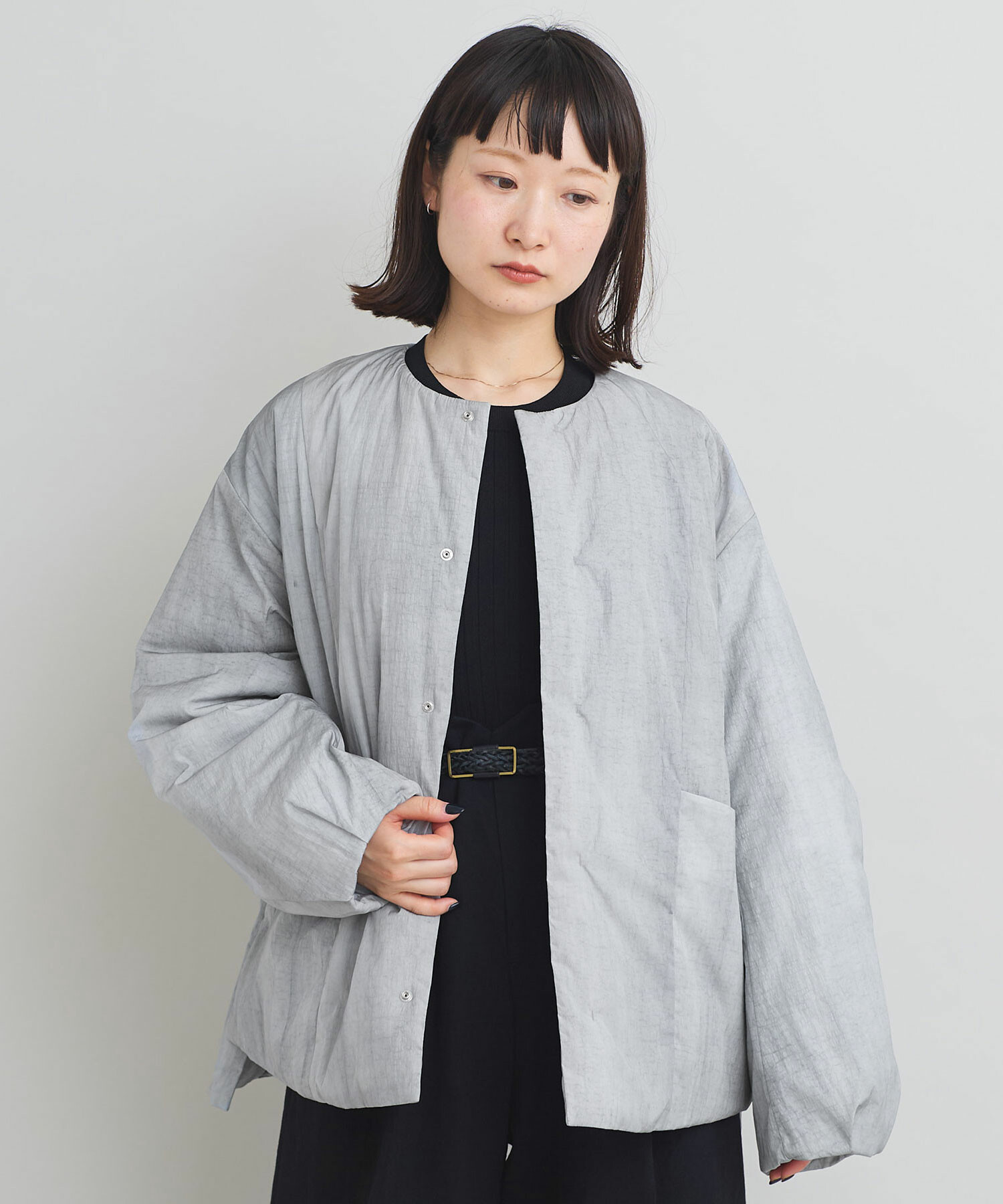 AMBIDEX Store 〇ナイロン流し染め ショートコート(F グレー): iki