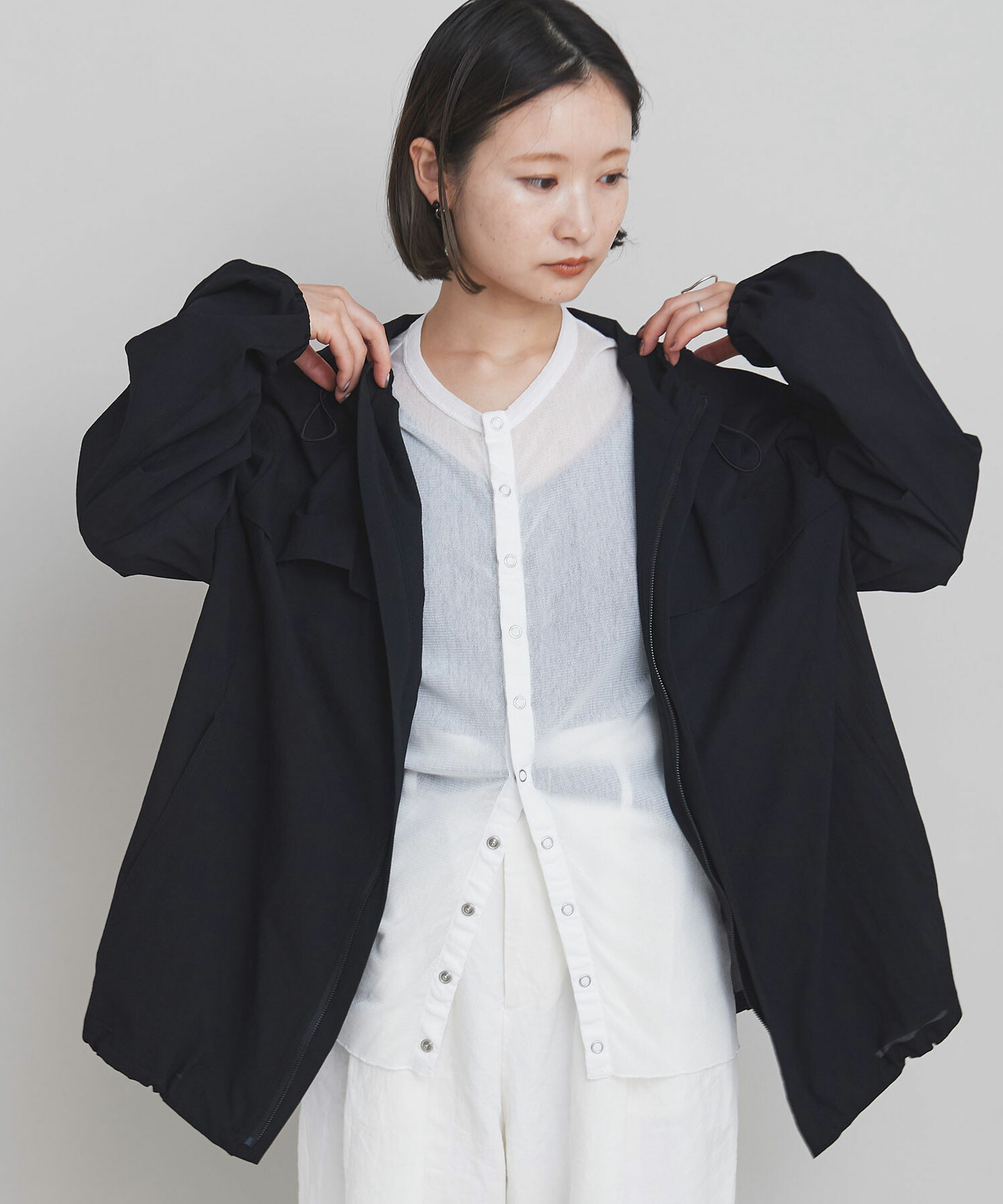 AMBIDEX Store △〇綿チュール ロング カーディガン(F シロ): iki