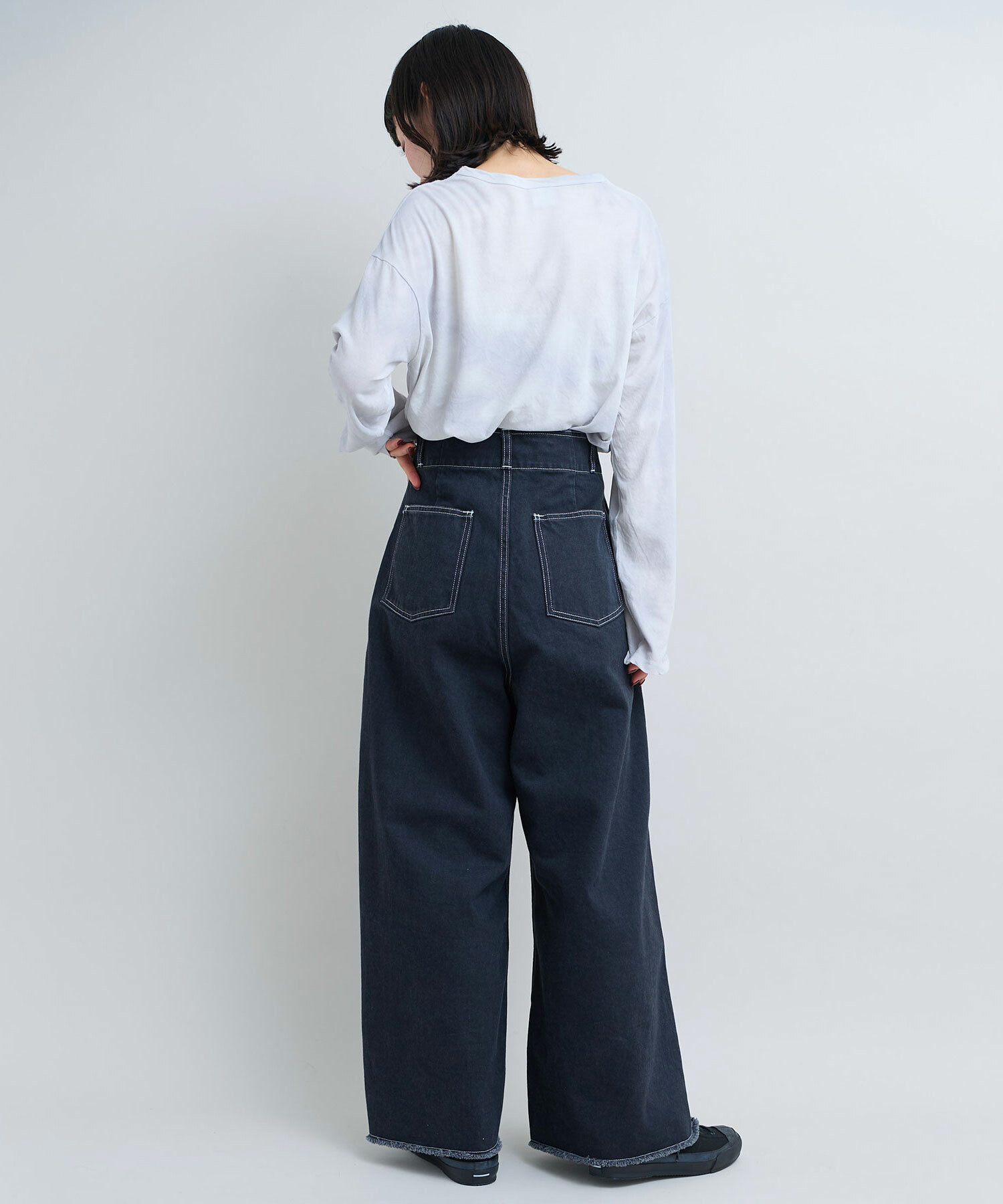 AMBIDEX Store 12ozムラ染めデニム ストーンウォッシュ パンツ(F クロ