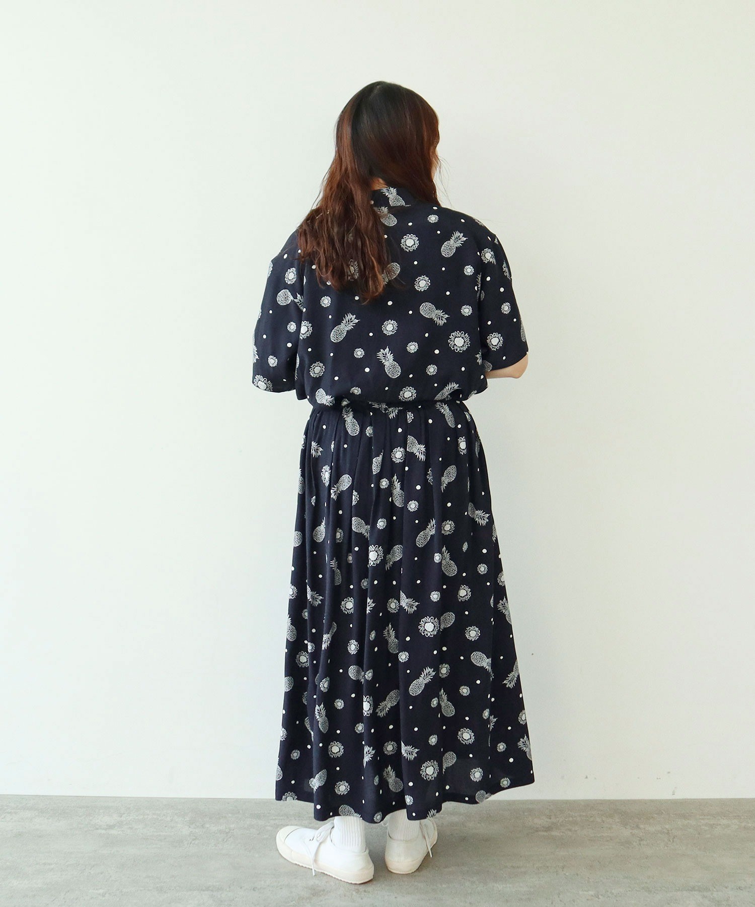 AMBIDEX Store ○パイナップルひまわりプリント アロハシャツ
