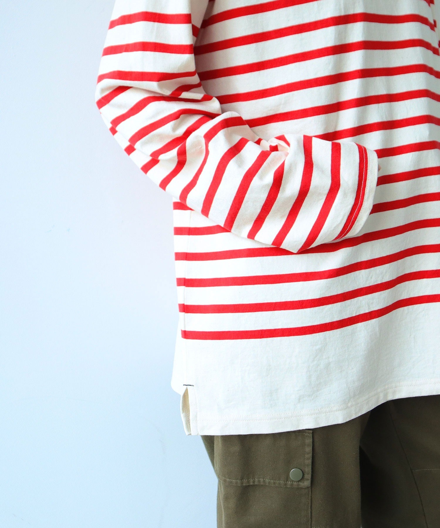 AMBIDEX Store ○パネルボーダー ボートネックプルオーバー(F