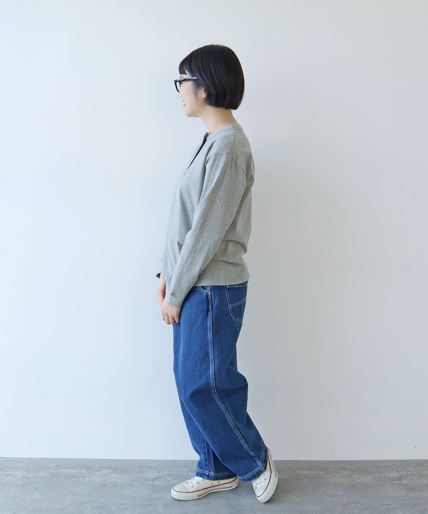 AMBIDEX Store △○度詰め丸胴天竺 ヘンリーネックプルオーバー