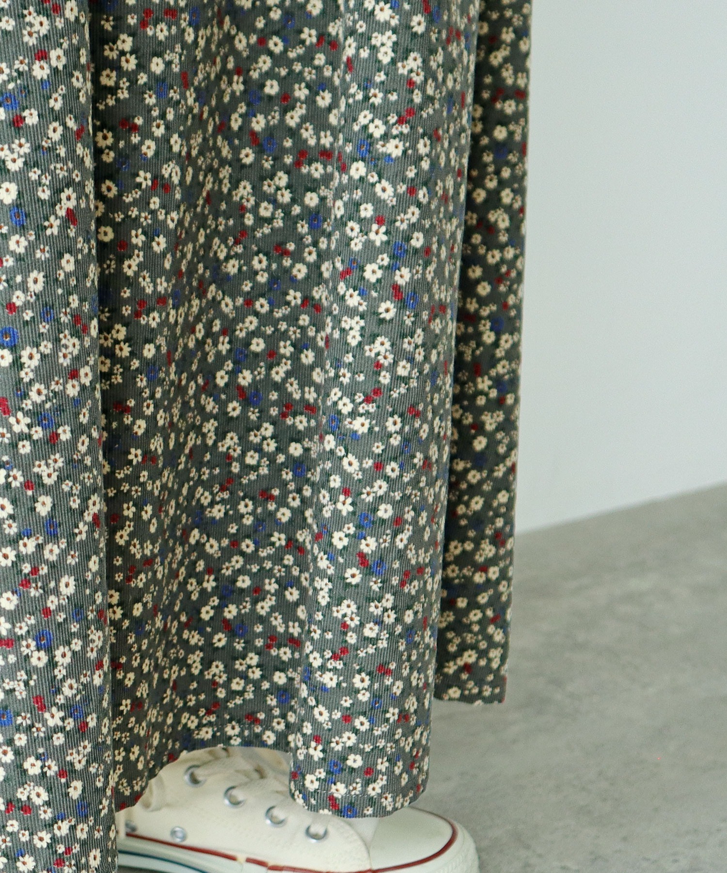 AMBIDEX Store △○シャツコール 小花プリントパイピングワンピース(F