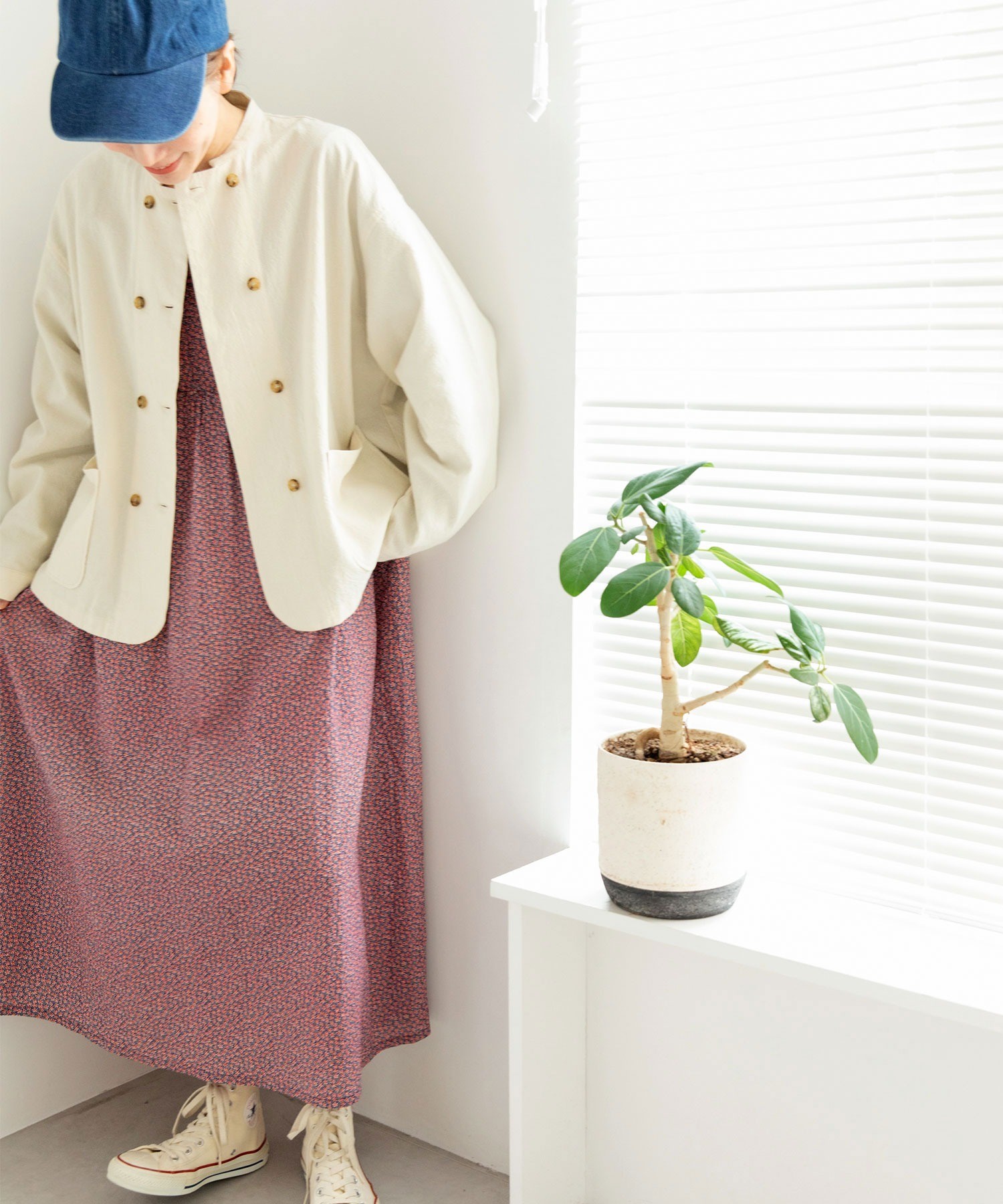AMBIDEX Store ○○ぽこぽこ小花 リバティプリントワンピース(F