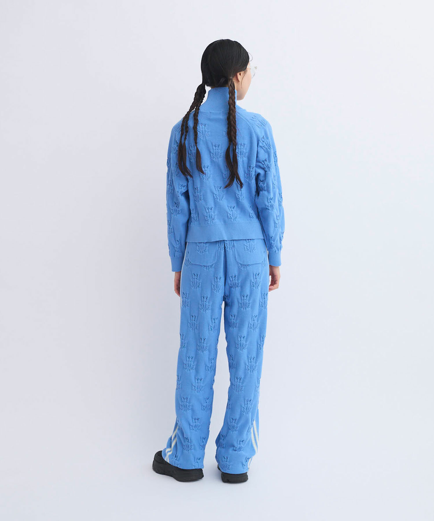 AMBIDEX Store 〇TULIP EYELET ラインパンツ(F SAX BLUE): FLAT