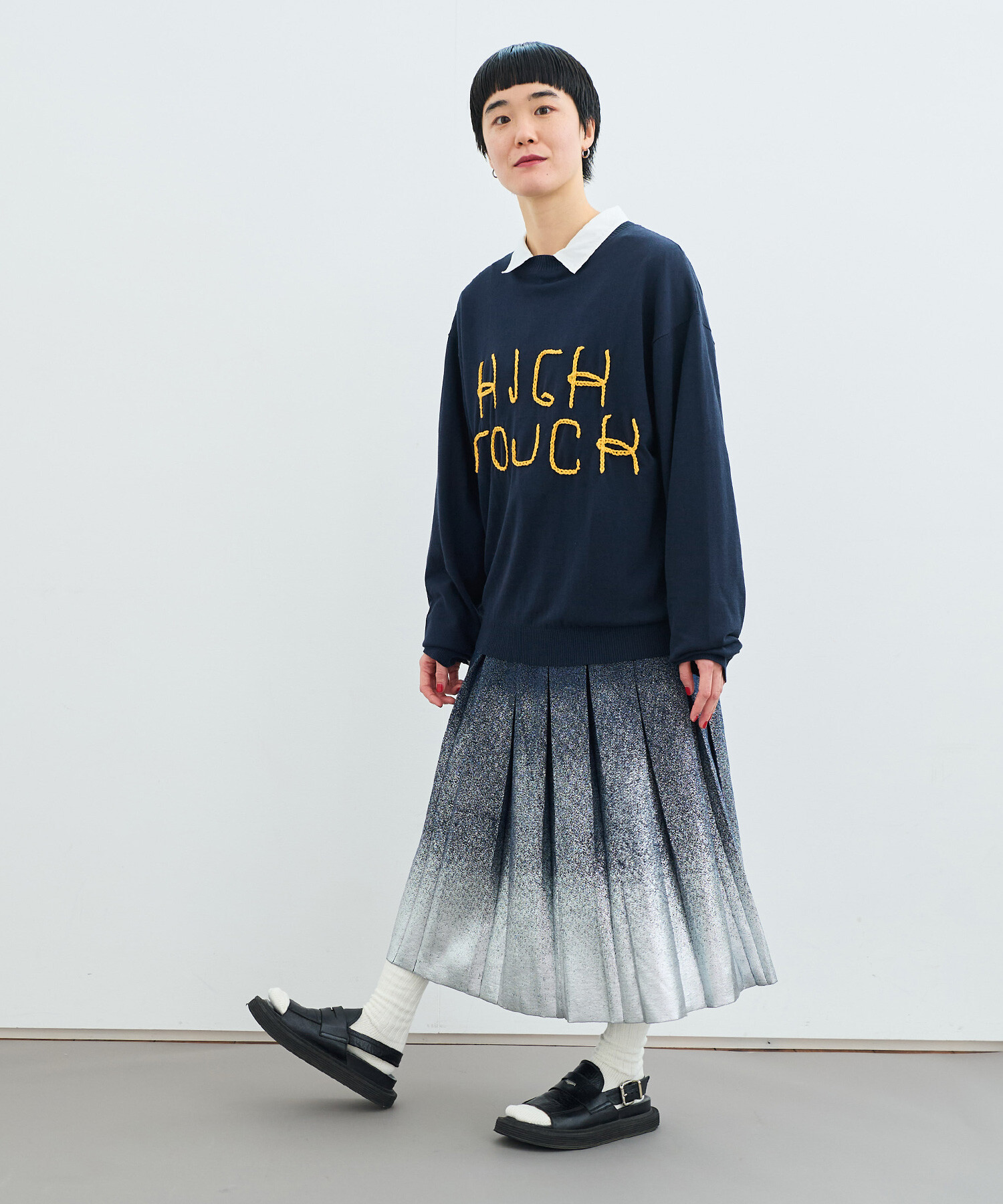 ママみ樣専用 AMBIDEX Store 〇METALIC PLEATS ロングスカート(F GRAY): FLAT