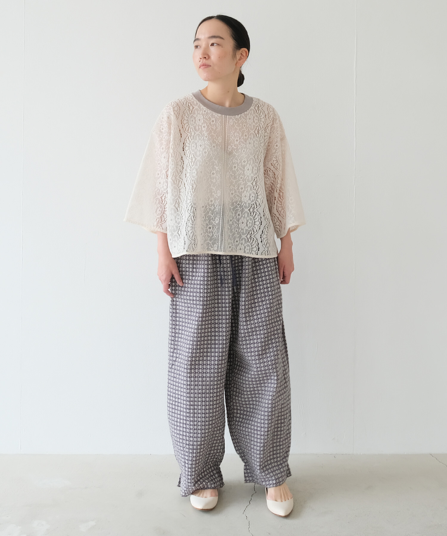 AMBIDEX Store 〇nostalgic lace short sleeve プルオーバー(F キナリ 