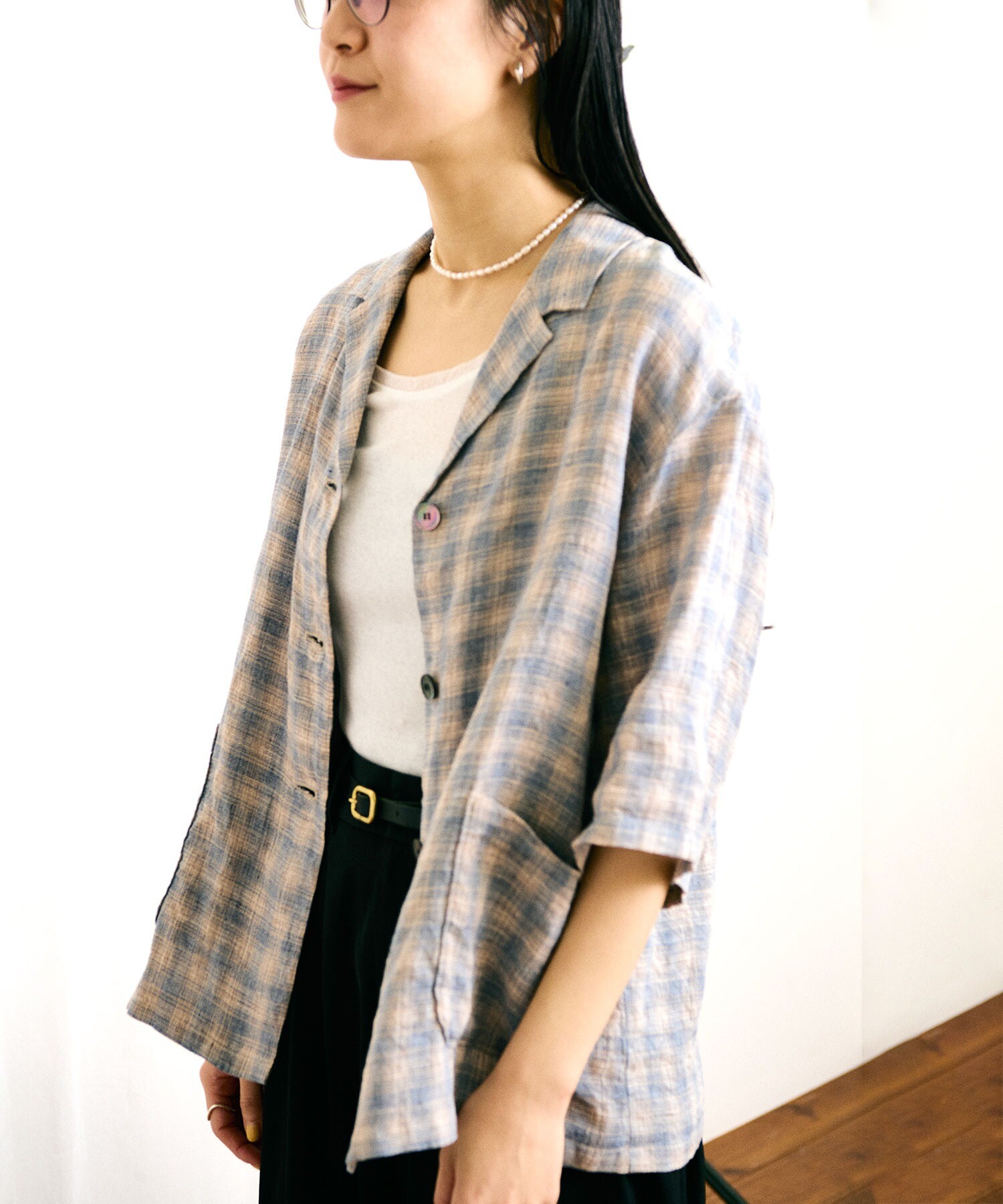 AMBIDEX Store OMBRE CHECK shirt(F ベージュ): l'atelier du savon