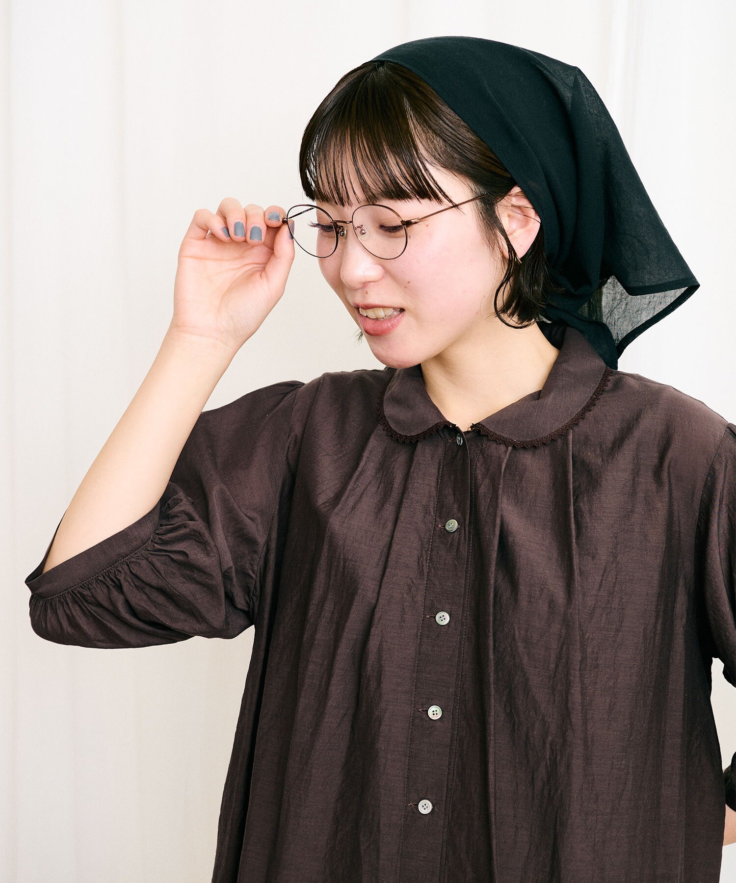 AMBIDEX Store △〇Cotton cupra washer Daisy blouse(F キナリ