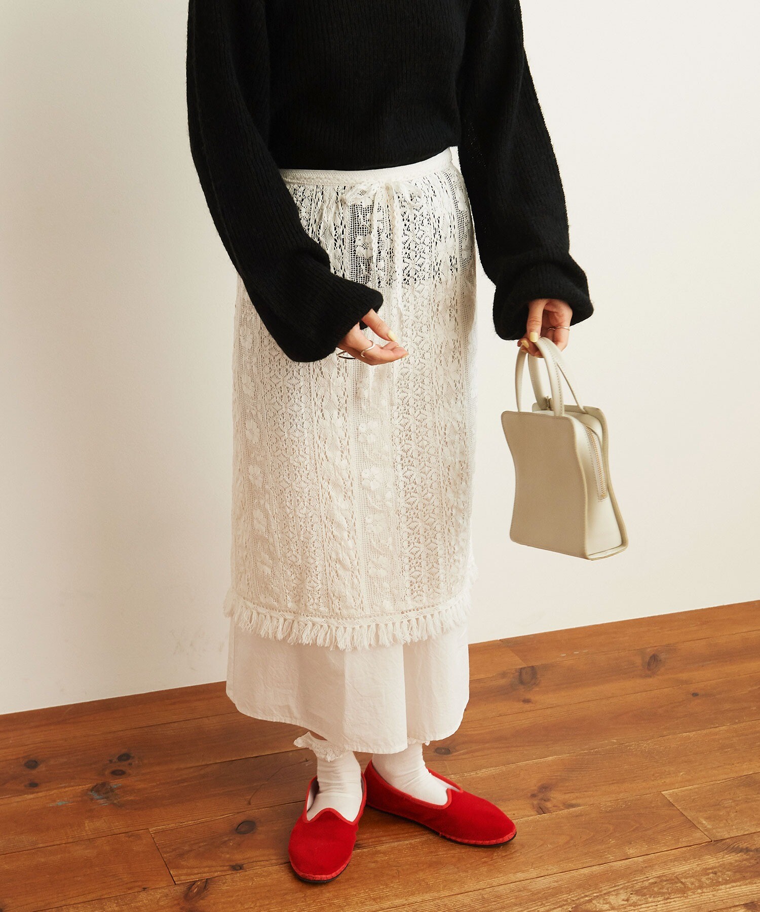 AMBIDEX Store 【予約販売】○Carol apron skirt(F シロ): l'atelier
