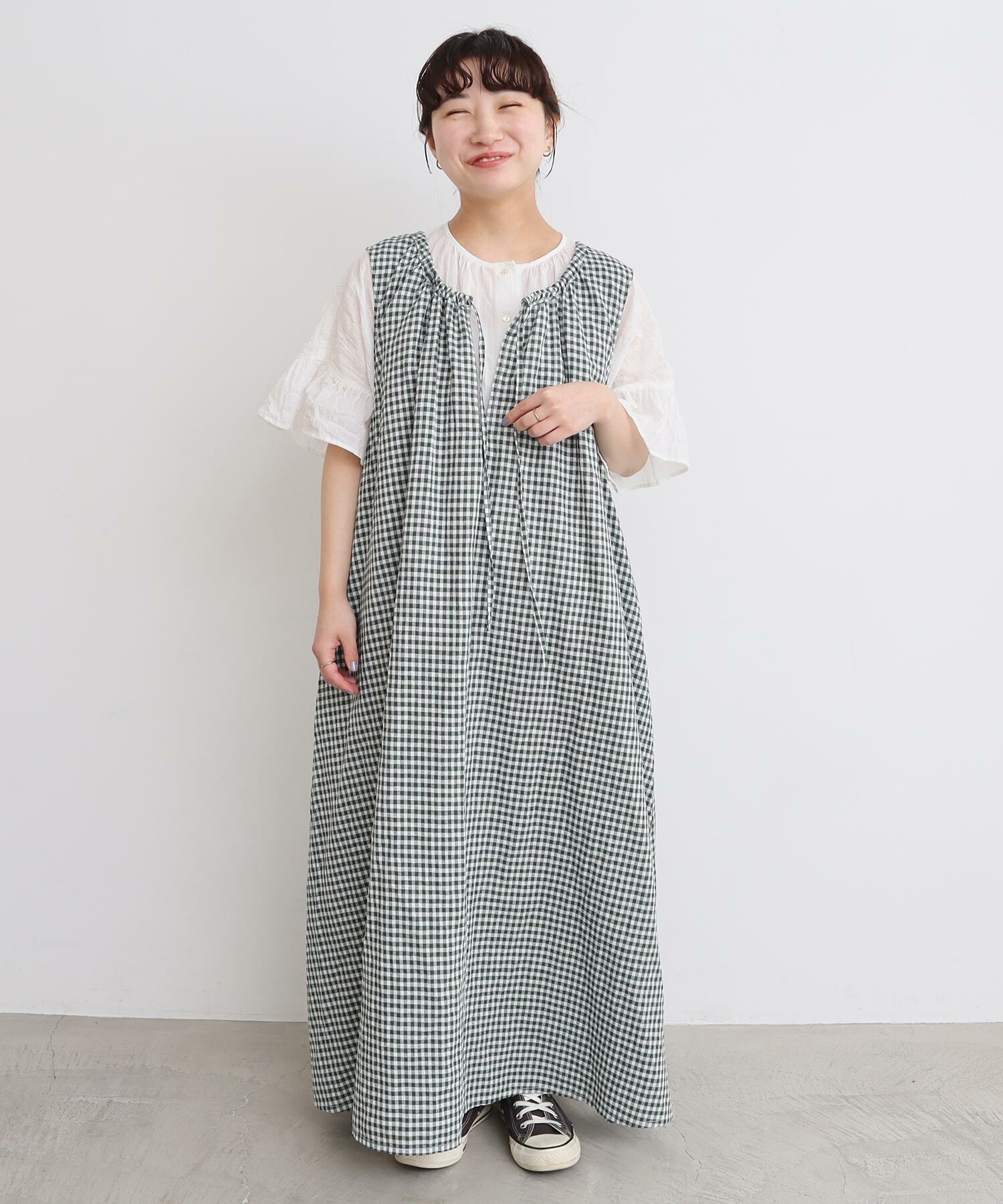 関税込 Chloe リボン ノースリーブワンピース リネン 麻 AMBIDEX Store △〇麻のしぼるリボン ノースリワンピース(F