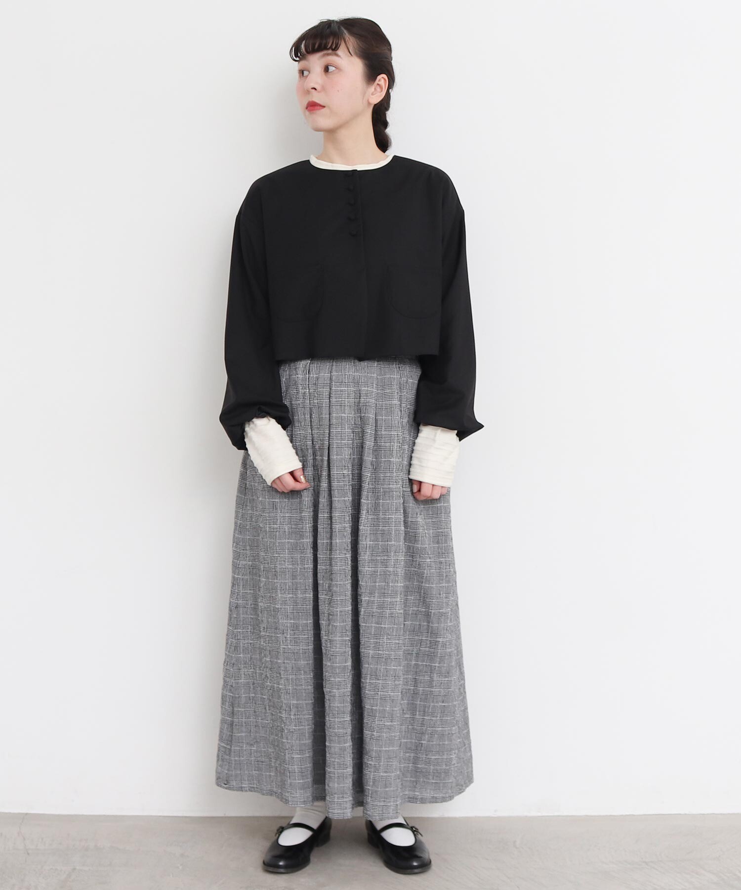 11月末で出品終了☆kubosanmade☆ウール☆チェックスカート☆グリーン 11月末で出品終了☆kubosanmade☆ウール☆チェックスカート