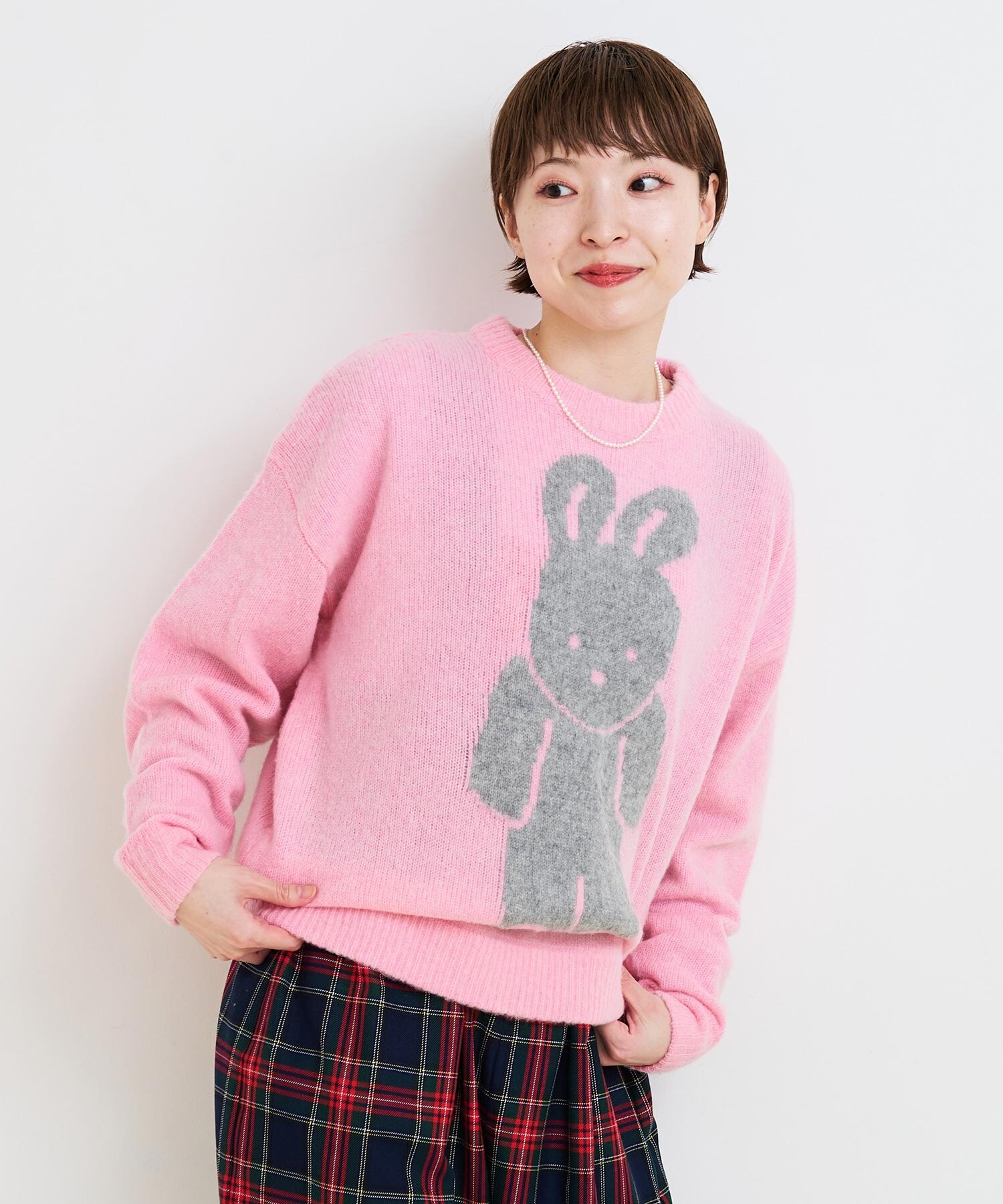 AMBIDEX Store ○MY BUNNY インターシャ 起毛ニット(F シロ): l'atelier du savon