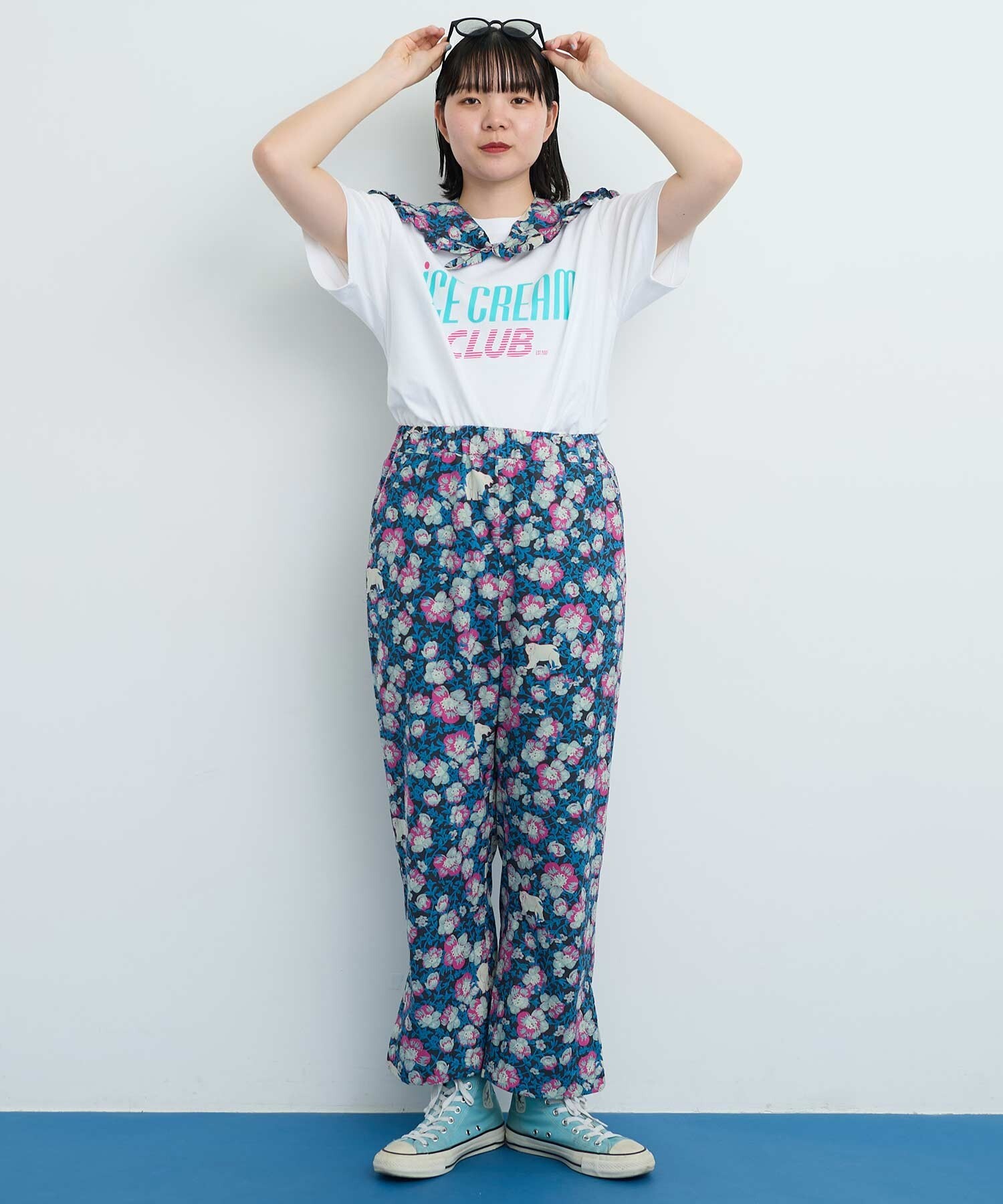 AMBIDEX Store Arctic Flower スリットパンツ(F グリーン): l'atelier