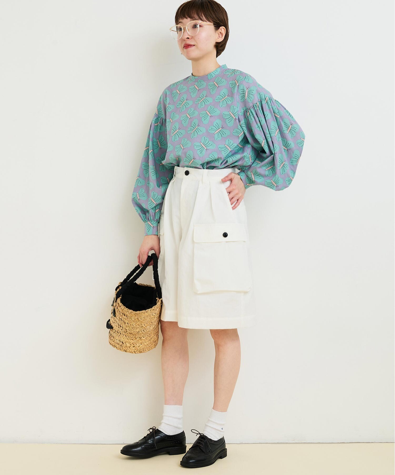 AMBIDEX Store ○Nylon dyed tusser ショートパンツ(F シロ): l