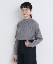 AMBIDEX Store 〇無地／ストライプ スタンドカラーシャツ(F シロ): Dot