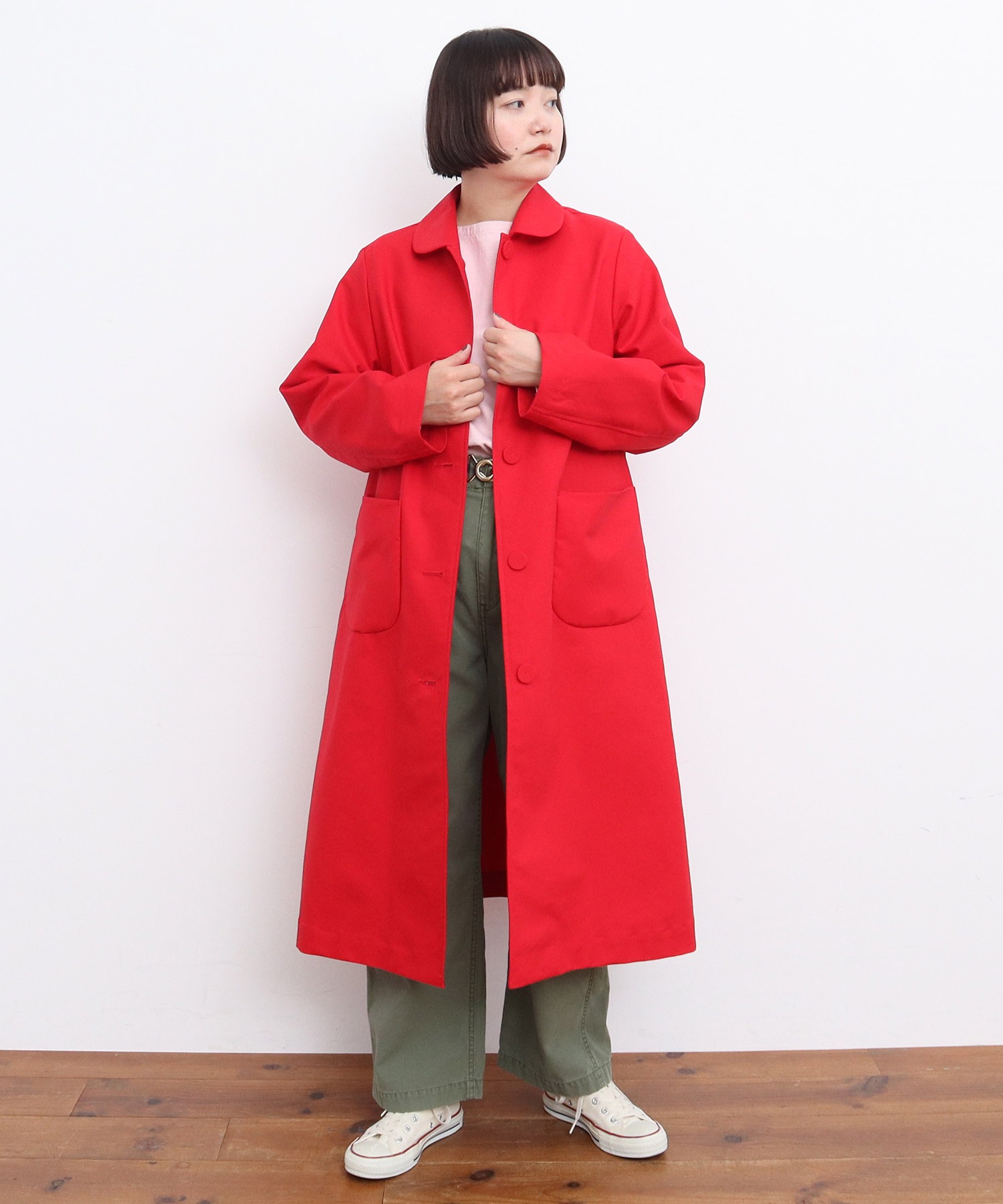 平2重ピーチセーブル 丸襟ステンコート