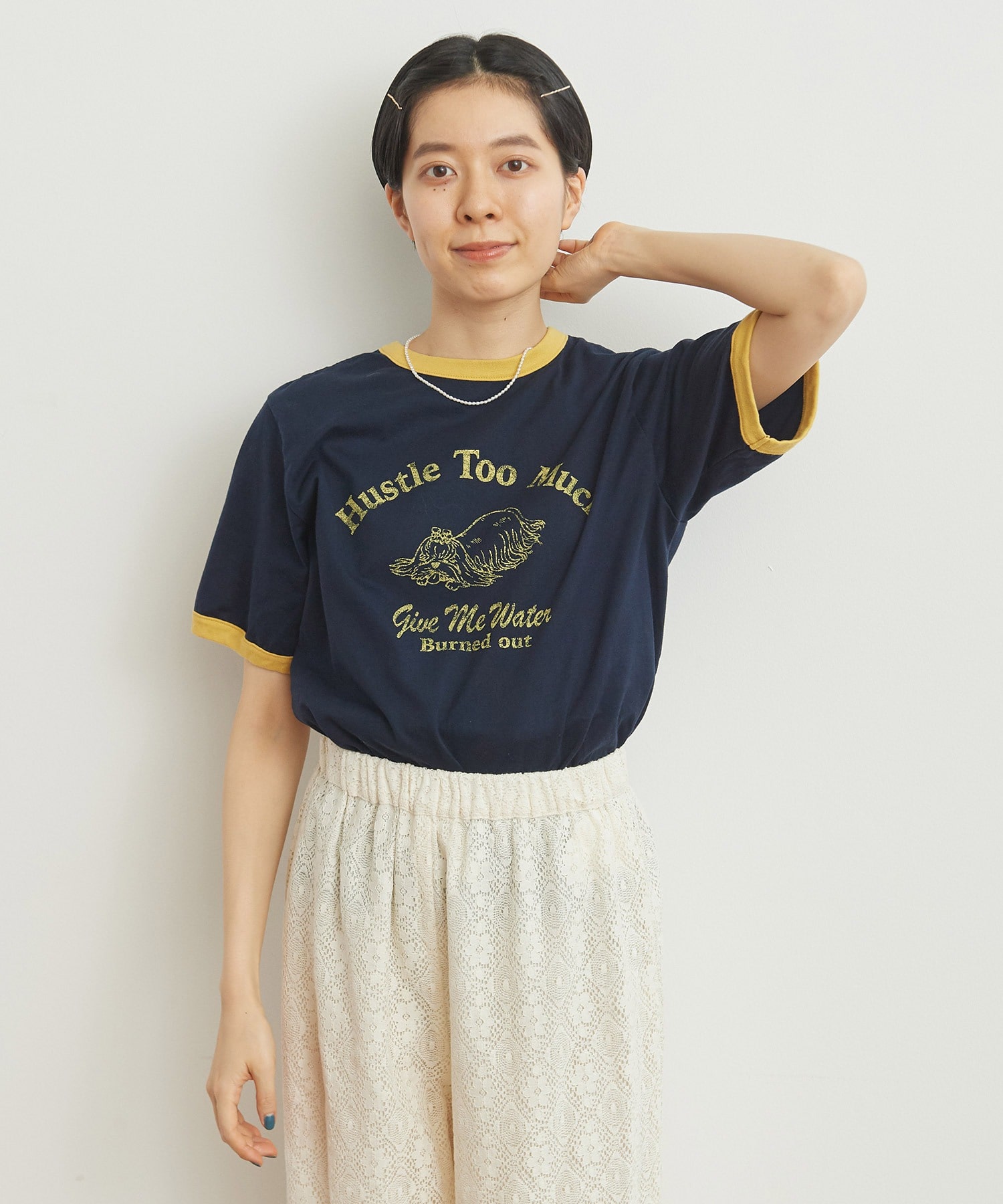 AMBIDEX Store ○〇夏バテDOG リンガーTシャツ(F コン): Dot and 