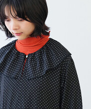 AMBIDEX Store ○ キュプラ ルナファー ドット プリント ケープ襟