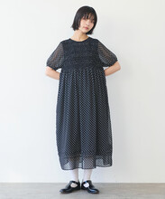 AMBIDEX Store 〇 ドット刺繍 ワンピース(F クロ): bulle de savon