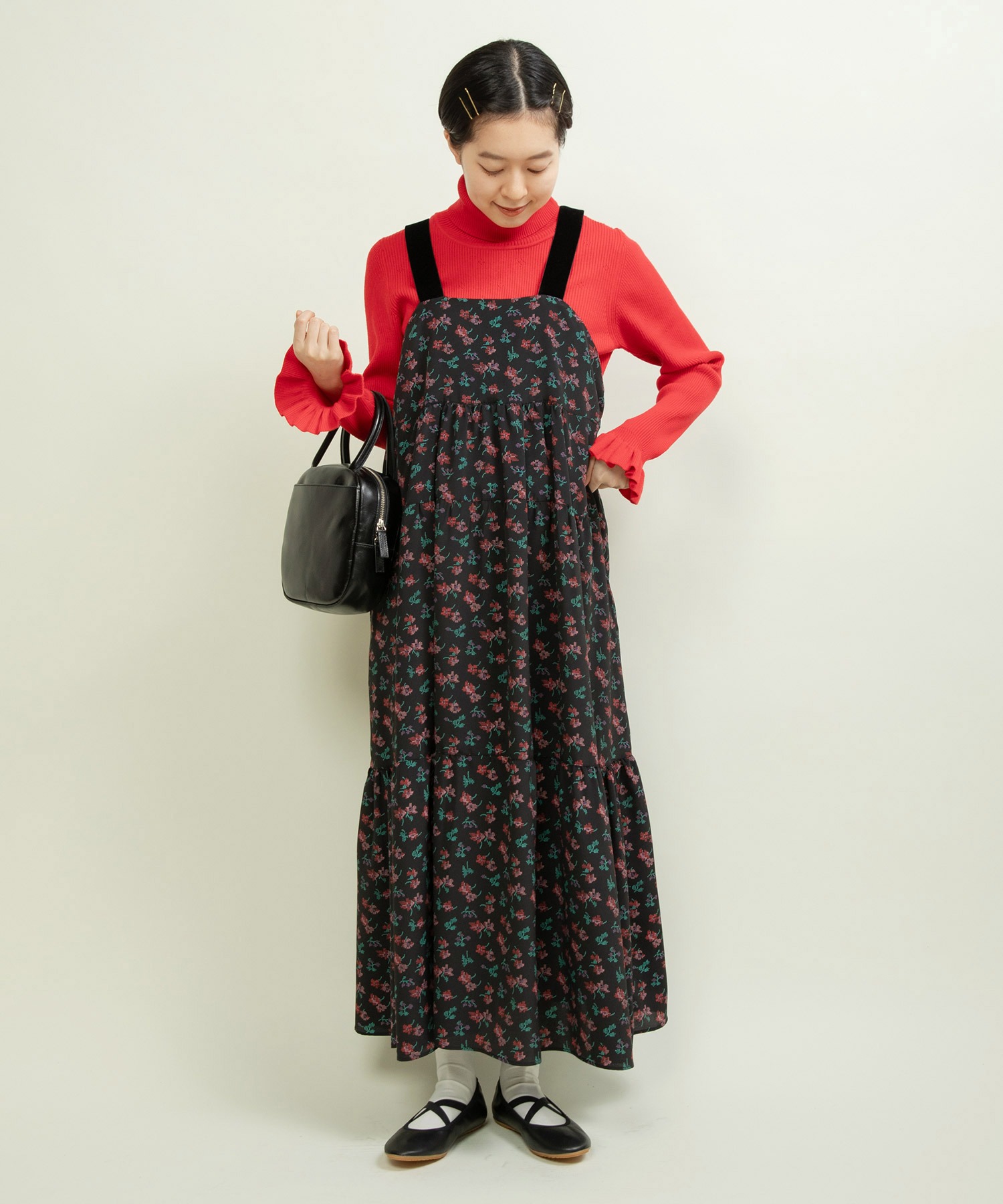 AMBIDEX Store ○クロスフラワープリント ティアードキャミ