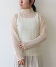 lensuk様⭐︎ PHEENY ブルー タートルネック F Lace Ladies サイドボタンタートルネック変形ニットプルオーバー