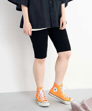 AMBIDEX Store △○COTTON BOUCLE HALF レギンス(F BLACK): FLAT
