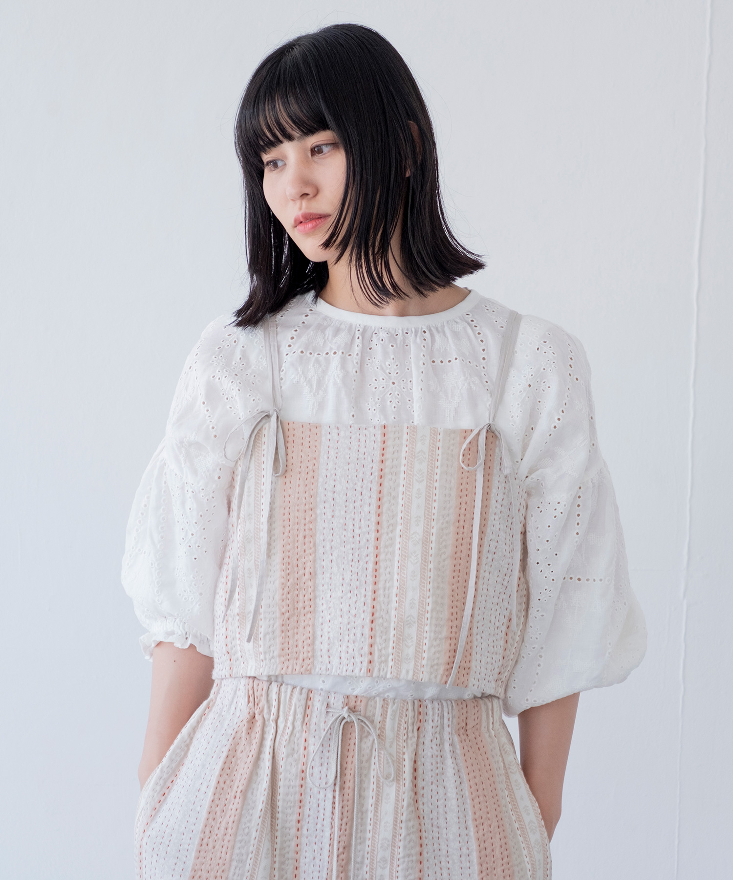 AMBIDEX Store 〇kantha jacquard キャミビスチェ(F ピンクmix): Rin