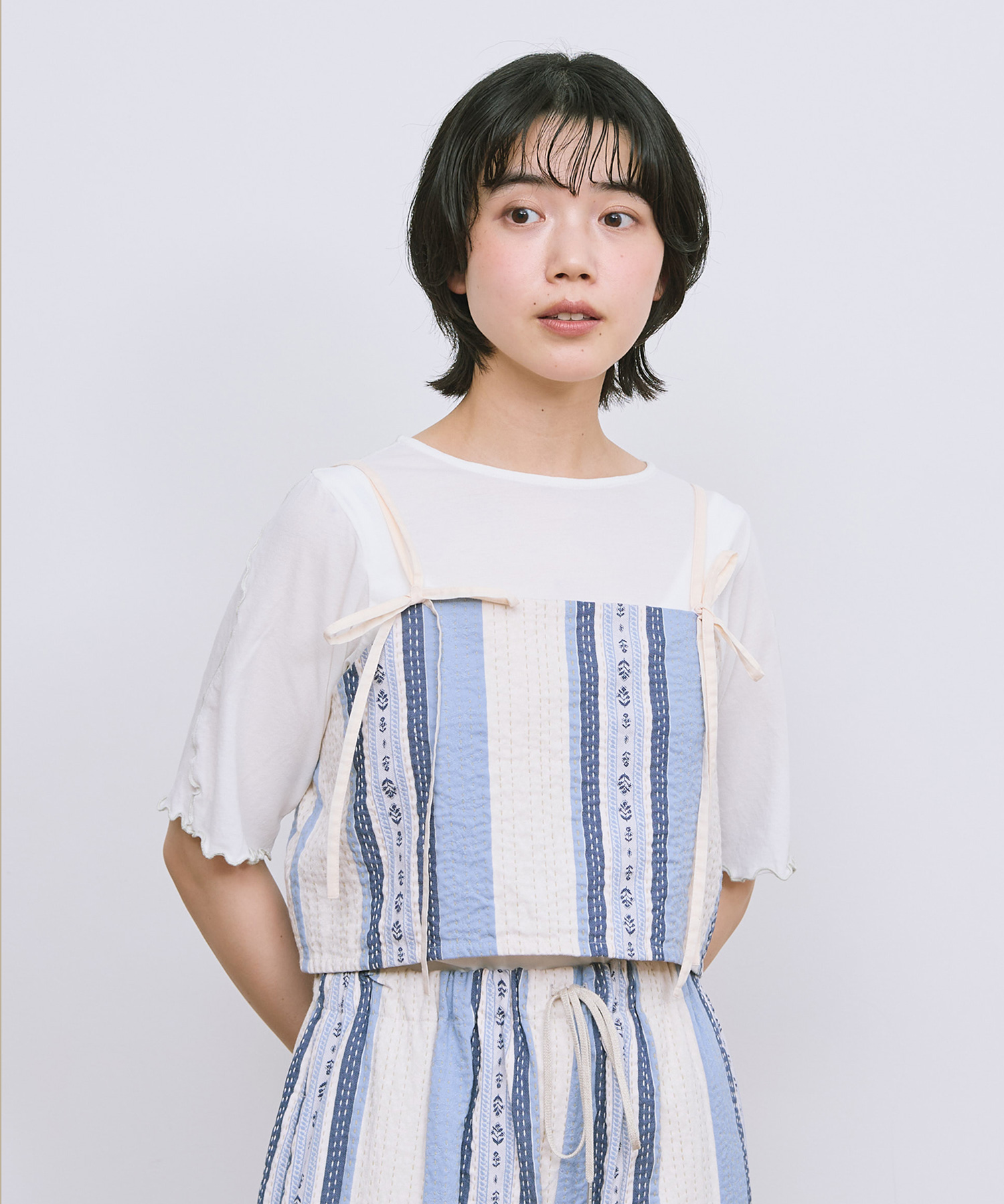 katie ビスチェ AZUL BY MOUSSY | ビスチェセットシャツ (シャツ・ブラウス ) |SHEL