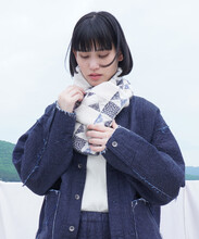 AMBIDEX Store 〇patchwork quilt jacquard ボアマフラー(F ピンクmix
