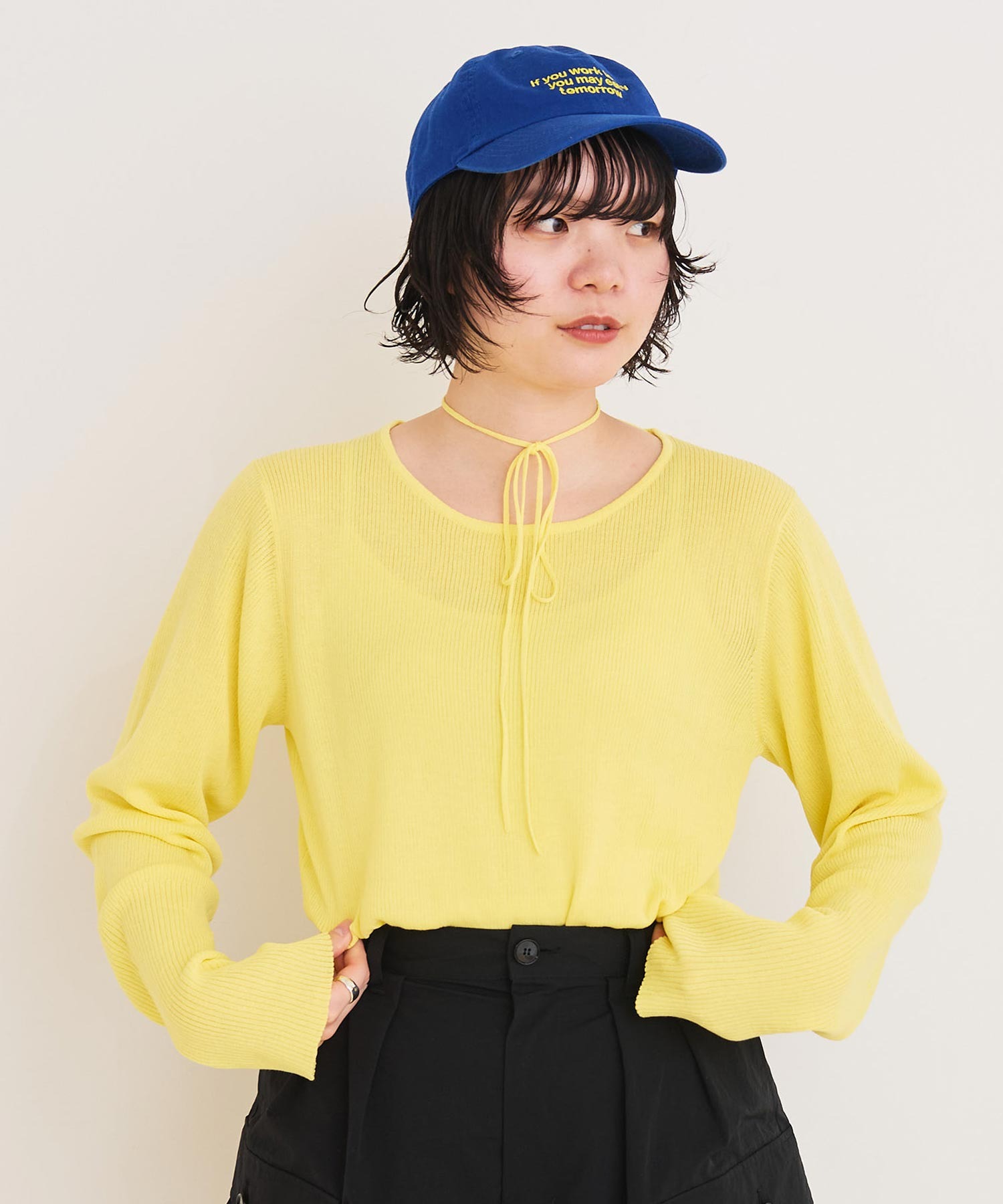 AMBIDEX Store ○○BICOLOR Choker リブニット(F グレー): l