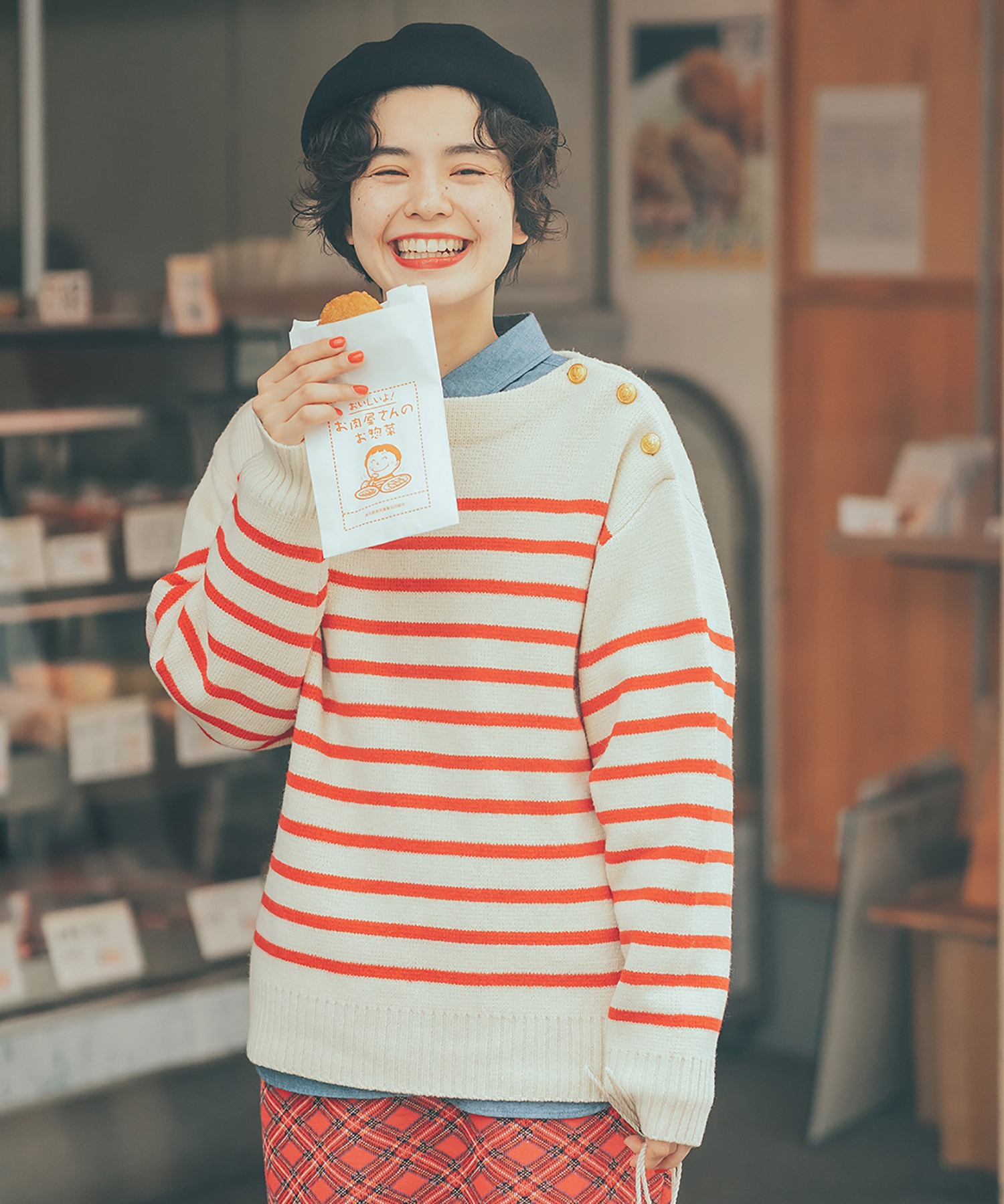 【未着用タグ付き】CHILD WOMANギンガムモッサー 丸衿ダブルハーフコート AMBIDEX Store CHILD WOMAN/CHILD WOMAN(並び順：価格(高い順))