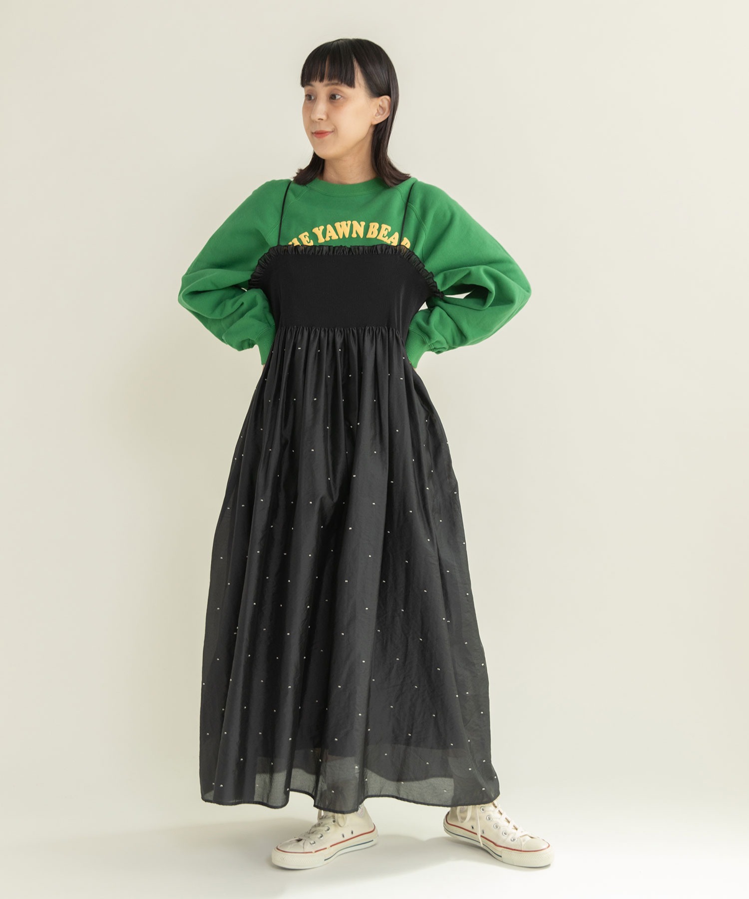 CHILD WOMAN ワンピースとボレロ CHILD WOMAN ワンピース シャーリングDOTパネルジャガード