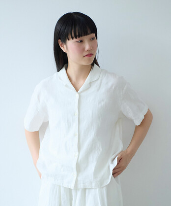 最終sale✦︎半額以下❤︎新品♥ブランルビエ♥アシンメトリー ブラウス ENFOLD - ASYMMETRY-COLLAR BLOUSE / ブラウス / ホワイト / 2024SS