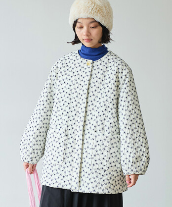 bulle de savon indigo flower プリント ブルゾン AMBIDEX Store △〇 5.5oz denim キュロットパンツ(F インディゴ