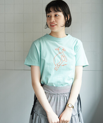 ○ヤギ刺繍Tシャツ