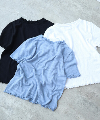 tシャツ 強撚針抜ジャカード ハイネック長袖プルオーバー レディース AMBIDEX Store △強撚針抜ジャカード ハイネック長袖プル