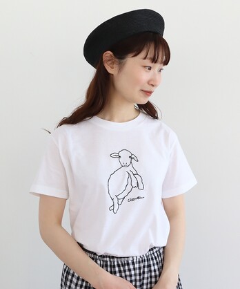 △ヤギ刺繍 Tシャツ
