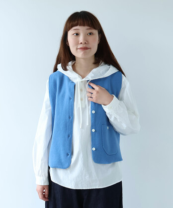 AMBIDEX Store ミラノリブ ベスト(F アオ): bulle de savon