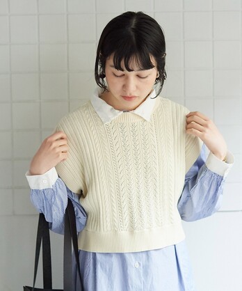 ●ガスコットン　透かし編みベスト