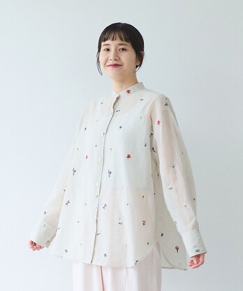 新品⭐︎EMMA TANK PALLADIO GRID リボンショルダーブラウス moment+ ブラウス シャツ ライトオンスデニムショルダーリボンペプラム